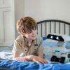 Yonbo smart home robot displaying emotional expressions during interaction.