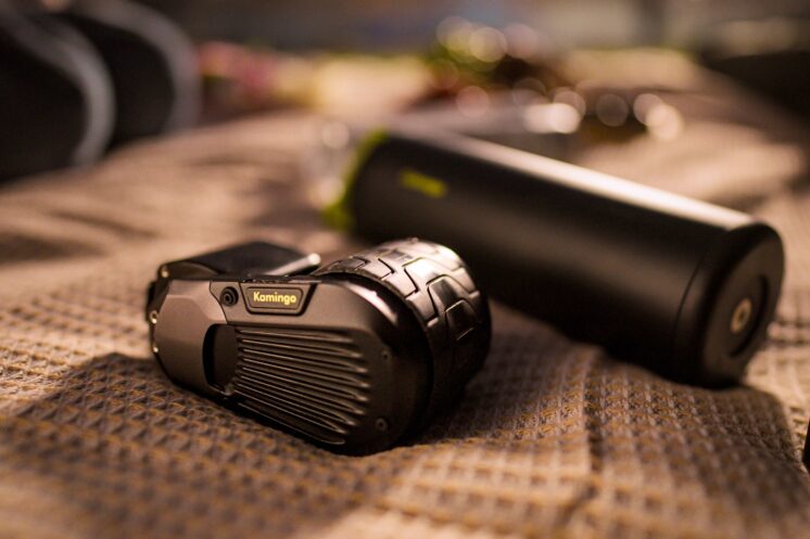 Lightweight Kamingo e-bike converter mounted on a commuter bicycle with bottle-style battery