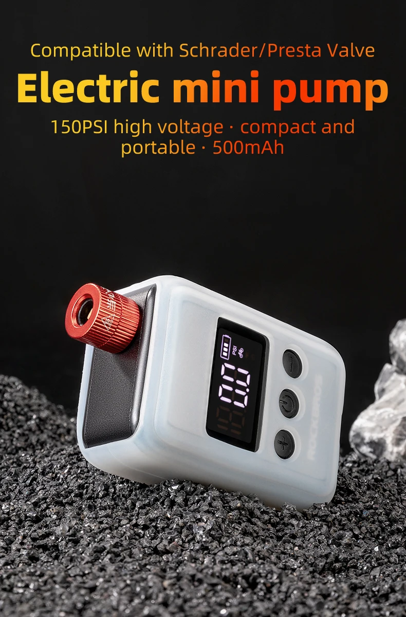 ROCKBROS 150 PSI Portable Pocket Bike Electric Air Pump - Image 8