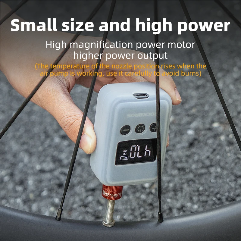 ROCKBROS 150 PSI Portable Pocket Bike Electric Air Pump - Image 3